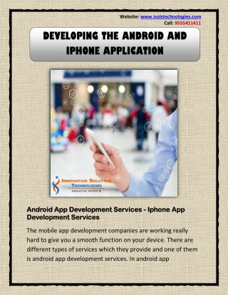 Android App Development Services - Iphone App Development Services
