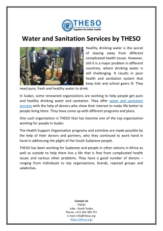 Water and Sanitation Services by THESO