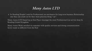 Car Service in Reading United Kingdom.