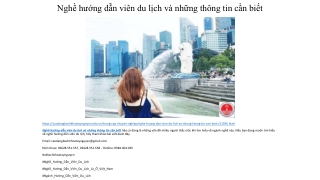 Nghề hướng dẫn viên du lịch và những thông tin cần biết