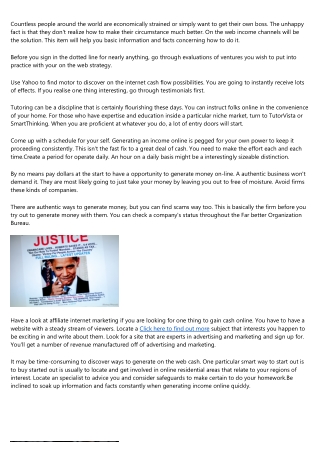 Want To Make Dollars On the web? Read Through This