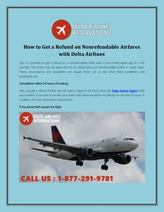 How to Get a Refund on Nonrefundable Airfares with Delta Airlines