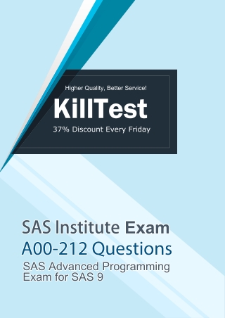 Free A00-212 SAS Advanced Programming Q&As V10.02 | Killtest