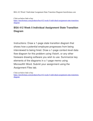 BSA 412 Week 5 Individual Assignment State Transition Diagram//tutorfortune.com