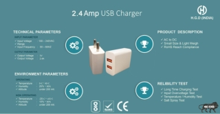 HGD 2.4 Amp Dual USB Fast Charger (White) | HGD INDIA Mobile Phone Charger Manufacturer