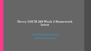 Devry GSCM 209 Week 2 Homework latest