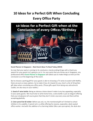 10 Ideas for a Perfect Gift When Concluding Every Office Party