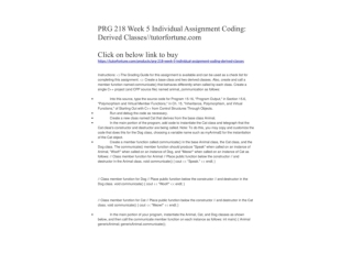 PRG 218 Week 5 Individual Assignment Coding: Derived Classes//tutorfortune.com