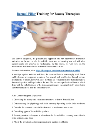 Dermal Filler Training For Beauty Therapists