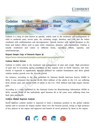 Codeine Market - Size, Share, and Opportunity Analysis, 2018 – 2026