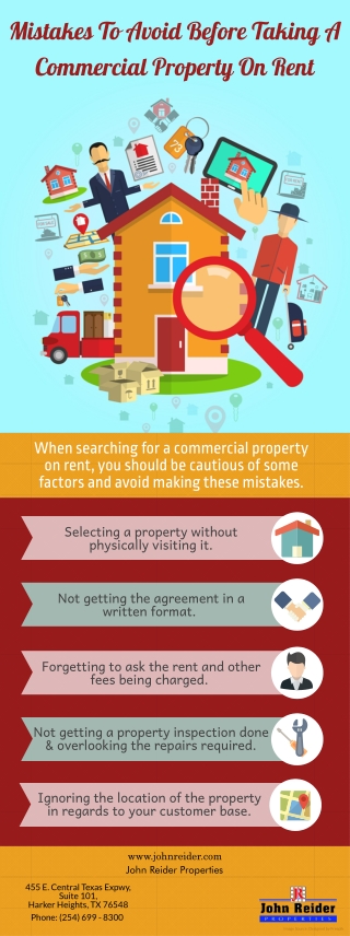 Mistakes To Avoid Before Taking A Commercial Property On Rent