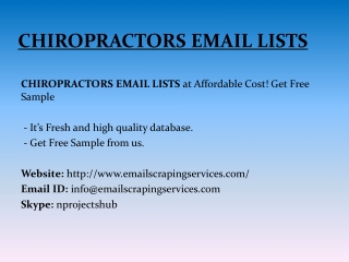 CHIROPRACTORS EMAIL LISTS