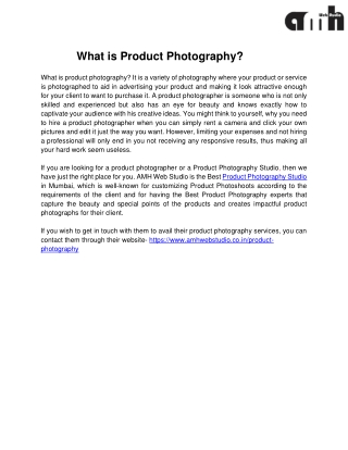 What is Product Photography