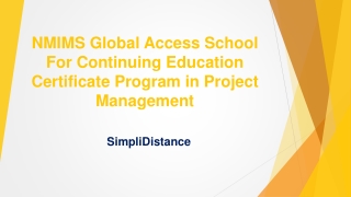 NMIMS Global Access School for Continuing Education - Project Management Certification - SimpliDistance