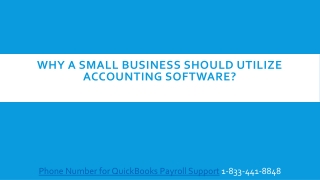 Phone Number for QuickBooks Payroll Support 1-833-441-8848