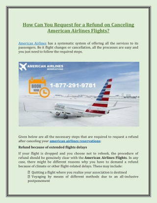 How Can You Request for a Refund on Canceling American Airlines Flights