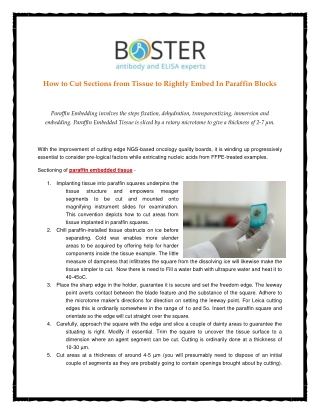 How to Cut Sections from Tissue to Rightly Embed In Paraffin Blocks