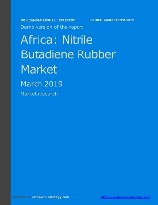 WMStrategy Demo Africa Nitrile Butadiene Rubber Market March 2019