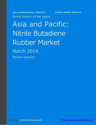 WMStrategy Demo Asia And Pacific Nitrile Butadiene Rubber Market March 2019