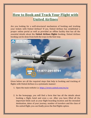How to Book and Track Your Flight With United Airlines Reservations