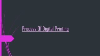 Process Of Digital Printing