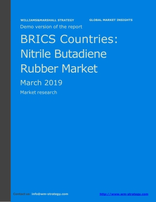 WMStrategy Demo BRICS Countries Nitrile Butadiene Rubber Market March 2019