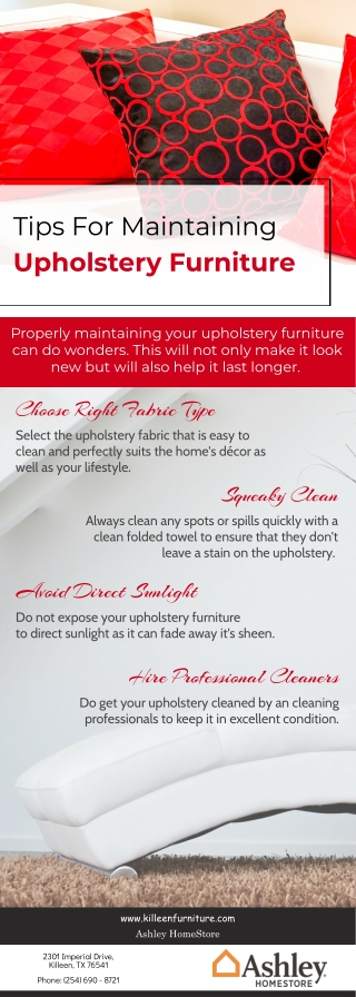 Tips For Maintaining Upholstery Furniture