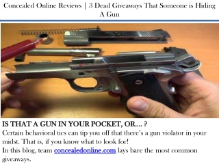 Concealed Online Reviews | 3 Dead Giveaways That Someone is Hiding A Gun