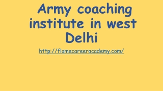 Army Coaching Institute in West Delhi