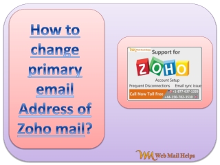 How to change primary email address of Zoho mail ?