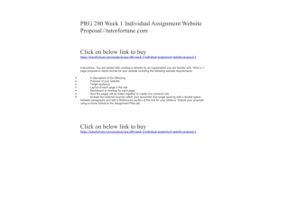 PRG 280 Week 1 Individual Assignment Website Proposal //tutorfortune.com