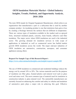 OEM Insulation Material Market