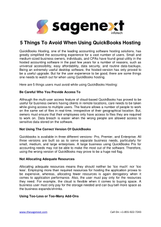 5 Things To Avoid When Using QuickBooks Hosting