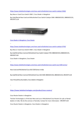 Buy New or Used Cisco Switch 3560 | Cisco Dealer in Bangalore