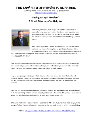 The Law Firm of Steven F. Bliss Esq