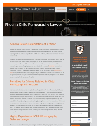 Phoenix Child Pornography Lawyer | The Law Office of Howard A. Snader, LLC