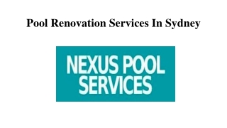 Pool Renovation Services In Sydney