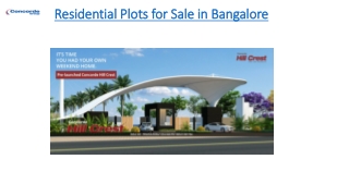 Residential Plots for sale in Bangalore