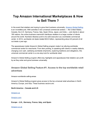 Amazon Global Selling - How to Sell on Amazon Internationally