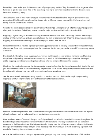 Basic Steps To Assist You Far better Understand Furniture