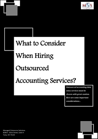What to Consider When Hiring Outsourced Accounting Services?