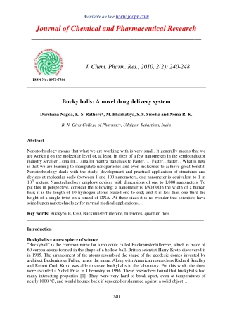 Bucky balls: A novel drug delivery system