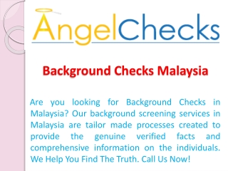 Background Checks Malaysia - Angle Checks