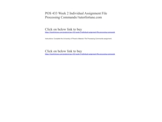 POS 433 Week 2 Individual Assignment File Processing Commands//tutorfortune.com