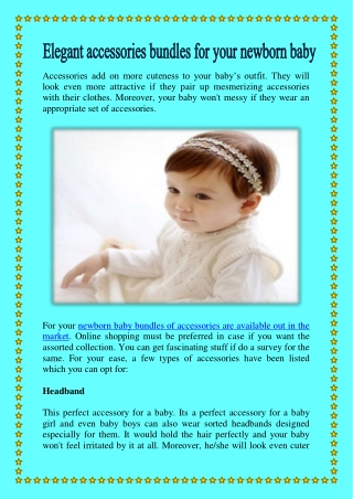 Elegant accessories bundles for your newborn baby