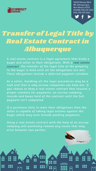Transfer of Legal Title by Real Estate Contract in Albuquerque
