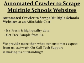 Automated Crawler to Scrape Multiple Schools Websites