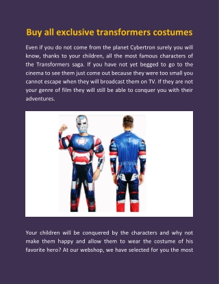 Transformers Costumes