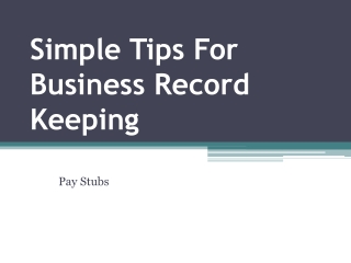 Simple Tips For Business Record Keeping