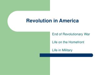 Revolution in America